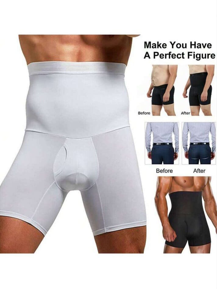 Men's High-Waist Compression Shapewear Shorts – Tummy Control & Thigh Slimming Body Shaper
